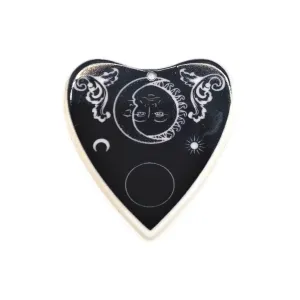 1, 4 or 20 Pieces: Black and White Sun and Moon Ouija Planchette Charms - Double Sided