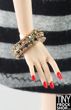 12" Fashion Doll Deeply Dark Bangle Bracelet Set Of 2