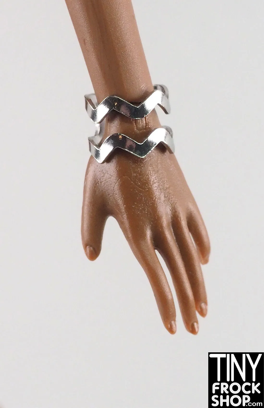 12" Fashion Doll Silver Decorative Cuff Bracelets