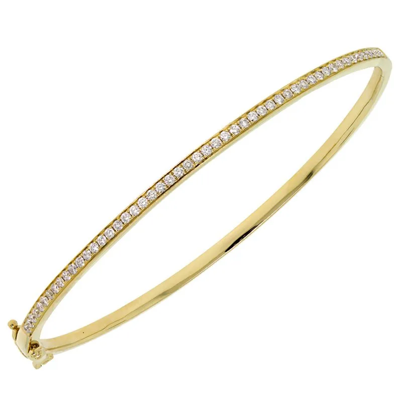 14k White Gold Diamond Bangle Bracelets