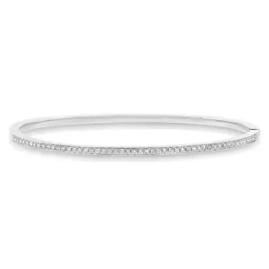 14k White Gold Diamond Bangle Bracelets