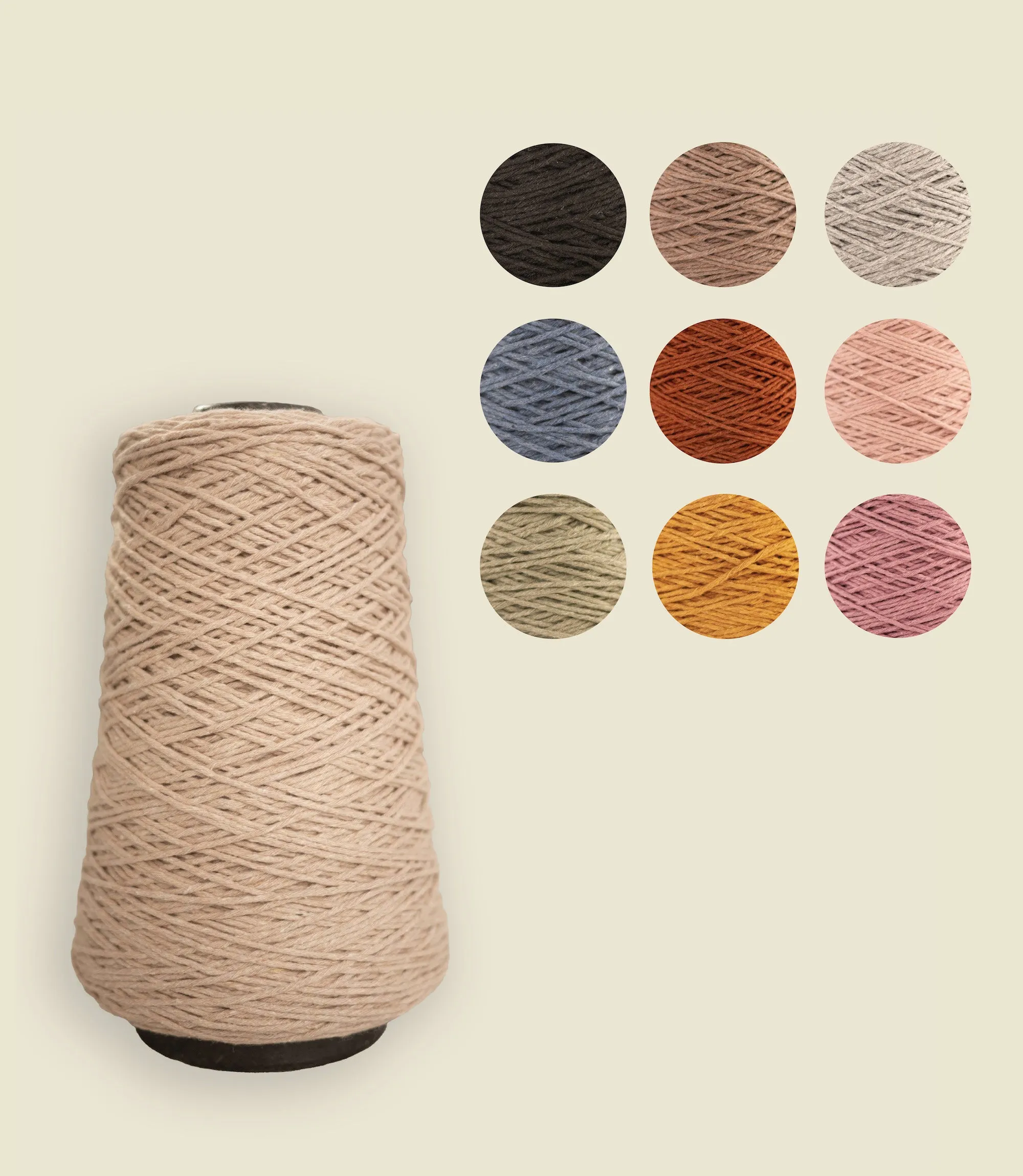 1.5 mm warp thread, recycled cotton 250 g