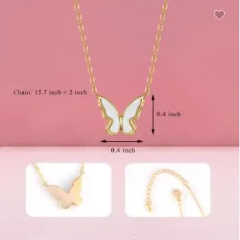 18K Stainless Steel  Butterfly Necklaces