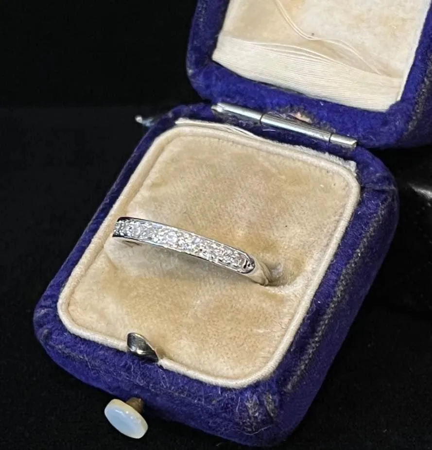 1930s Diamond Half Hoop Wedding Ring