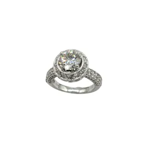 3.02 Carat Total Weight Lab Grown and Natural Diamond Halo Ring