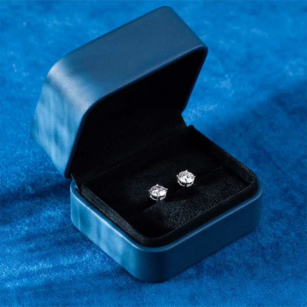 5MM Round Moissanite Stud Earrings