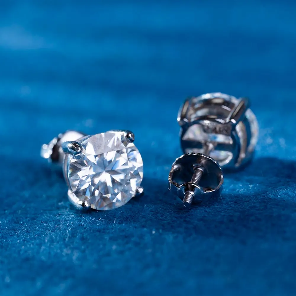 5MM Round Moissanite Stud Earrings