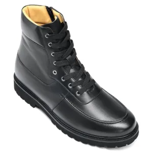 8 CM / 3.15 Inches CMR CHAMARIPA Height Increasing Shoes - Men's Black Casual Elevator Boots