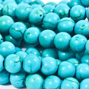 8mm Turquoise Howlite Round with 2.5mm Hole (aprox26)