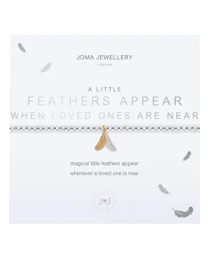 A Little Feathers Appear When Loved Ones Are Near Bracelet in Silver & Gold