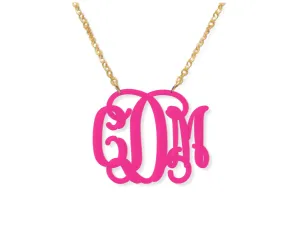 Acrylic Monogram Necklace, Vine Font