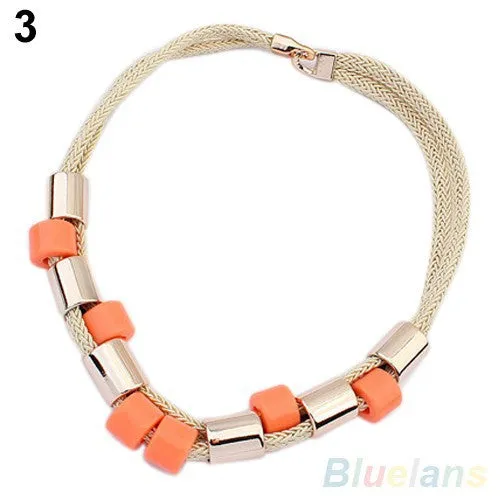 All-Match Rope Choker Bib Statement Necklace  (1S5U 6O86)