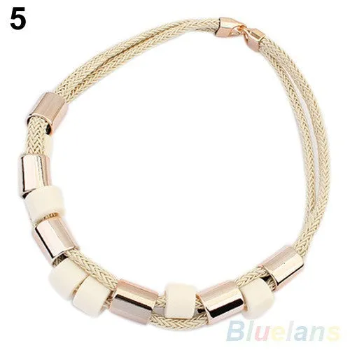 All-Match Rope Choker Bib Statement Necklace  (1S5U 6O86)