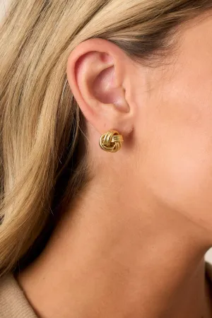 Always Independent Gold Knot Stud Earrings