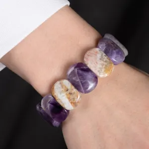 Amethyst Natural Gemstone Elastic Bracelet