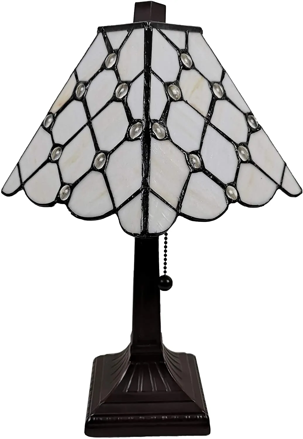 Amora Lighting AM213TL08B Tiffany Style Mission Jeweled Table Lamp 15" Tall