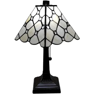 Amora Lighting AM213TL08B Tiffany Style Mission Jeweled Table Lamp 15" Tall