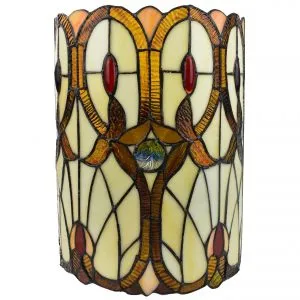 Amora Lighting AM340WL10 Tiffany Style Double-Light Geometric Wall Sconce 13.5" High