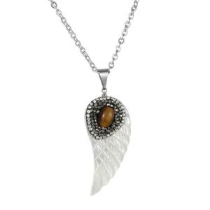 Angel Wings Necklace With Crystal Pendant For Women