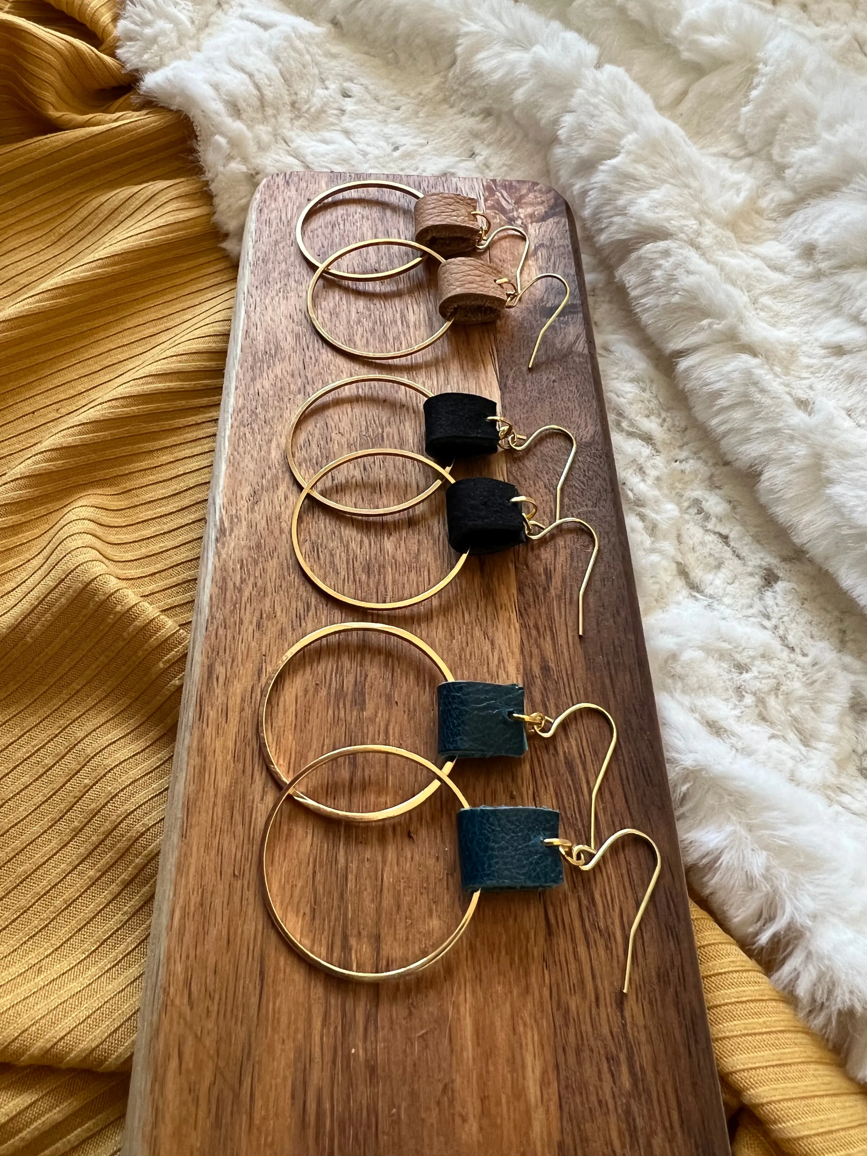 August Hoops | Leather Earrings