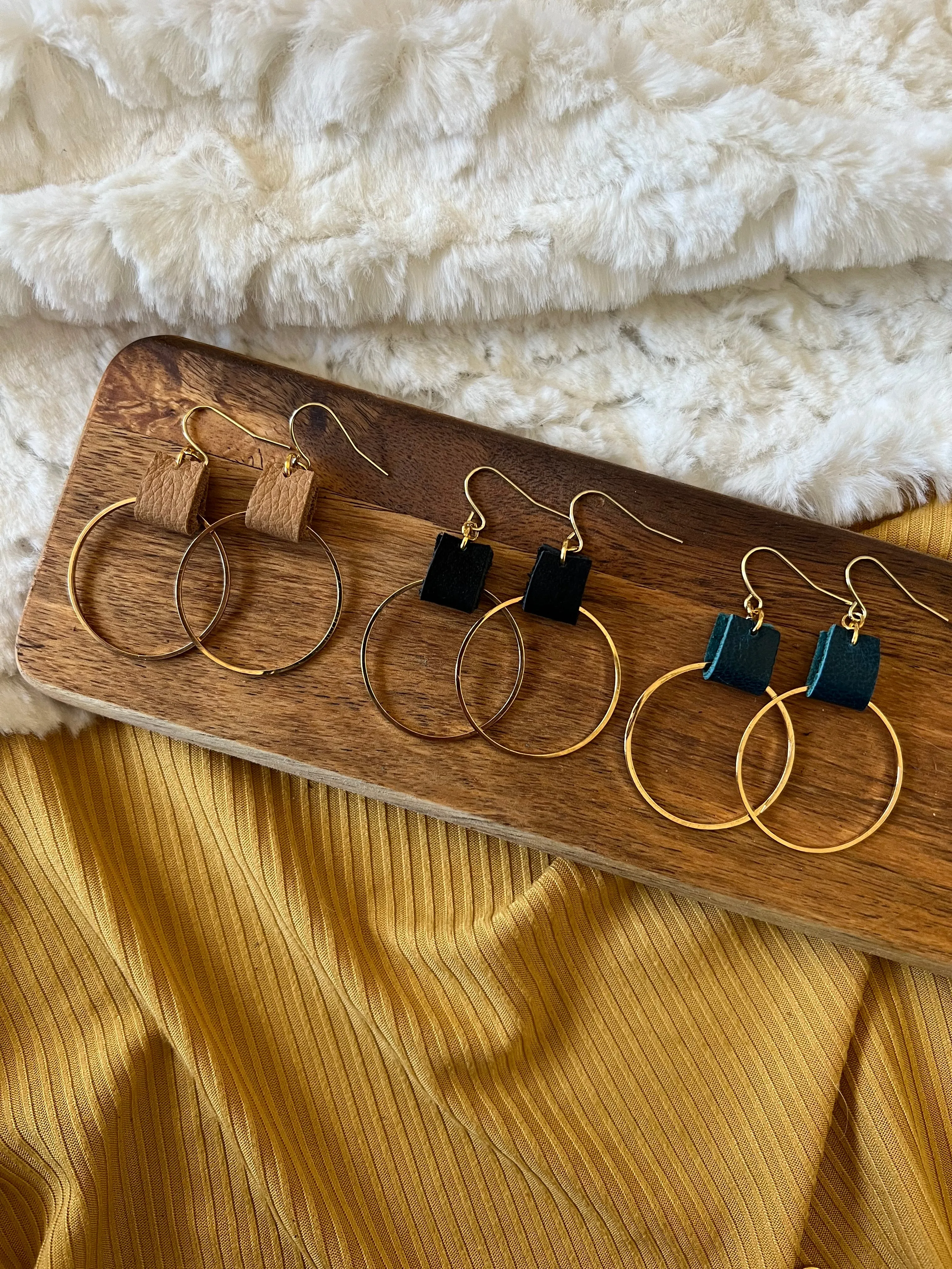 August Hoops | Leather Earrings