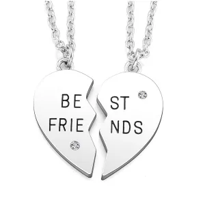 Best Friends Matching Heart Pendant Necklaces 2PCS | Jovivi