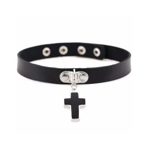 Black cross Gothic choker necklace women Punk rock Goth Choker trendy chocker  collar for women fashion jewelry wholesale