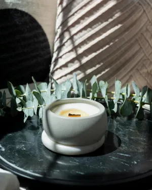 Calm Within the Chaos Coconut Soy Candle - Concrete Wooden Wick Vessel