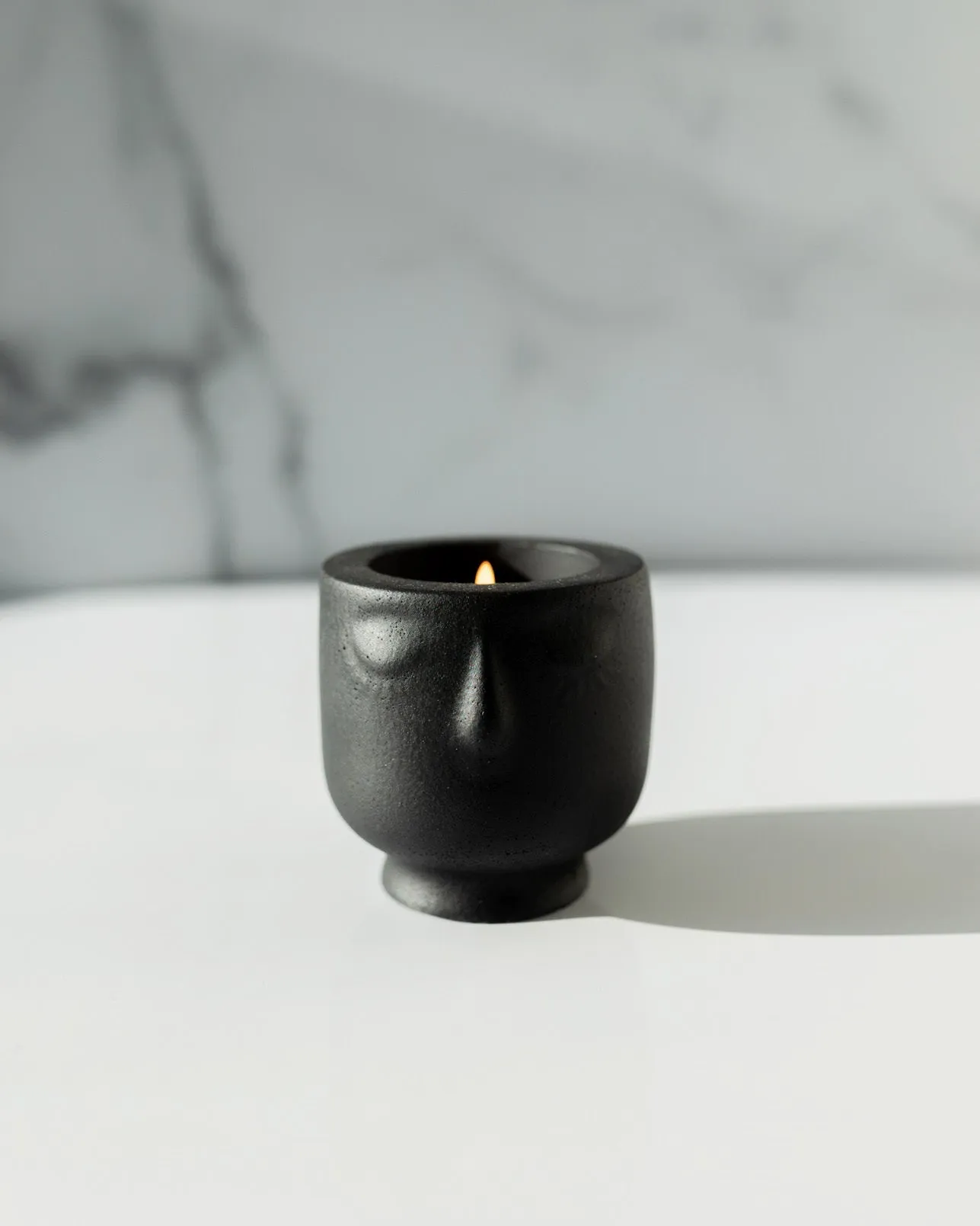 Calm Within The Chaos Coconut Soy Candle -  Modern Face Vessel Noir