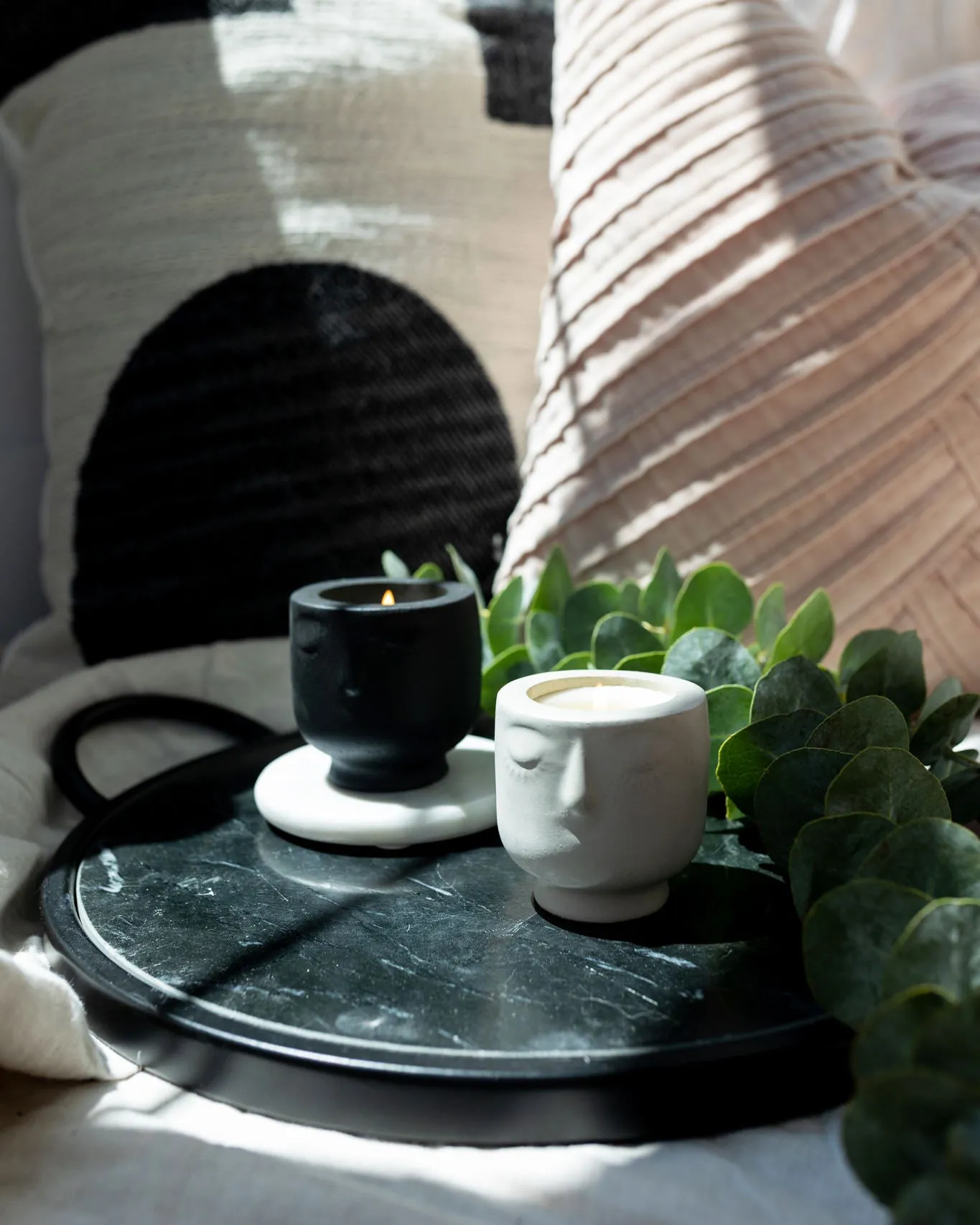 Calm Within The Chaos Coconut Soy Candle -  Modern Face Vessel