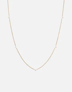 Capra Necklace, 14k Gold Pavé