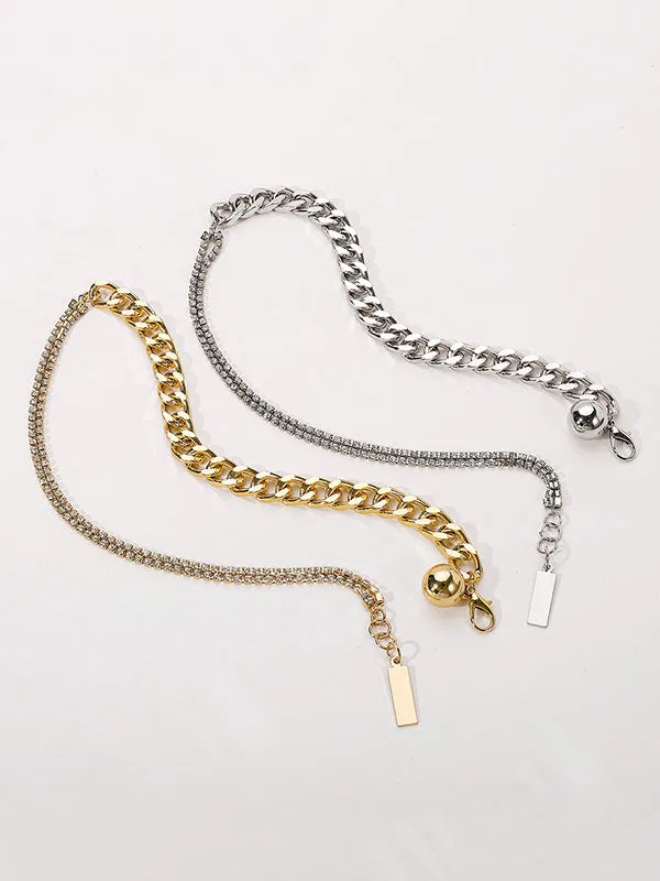 Chains Geometric Rhine Stones Necklaces Accessories