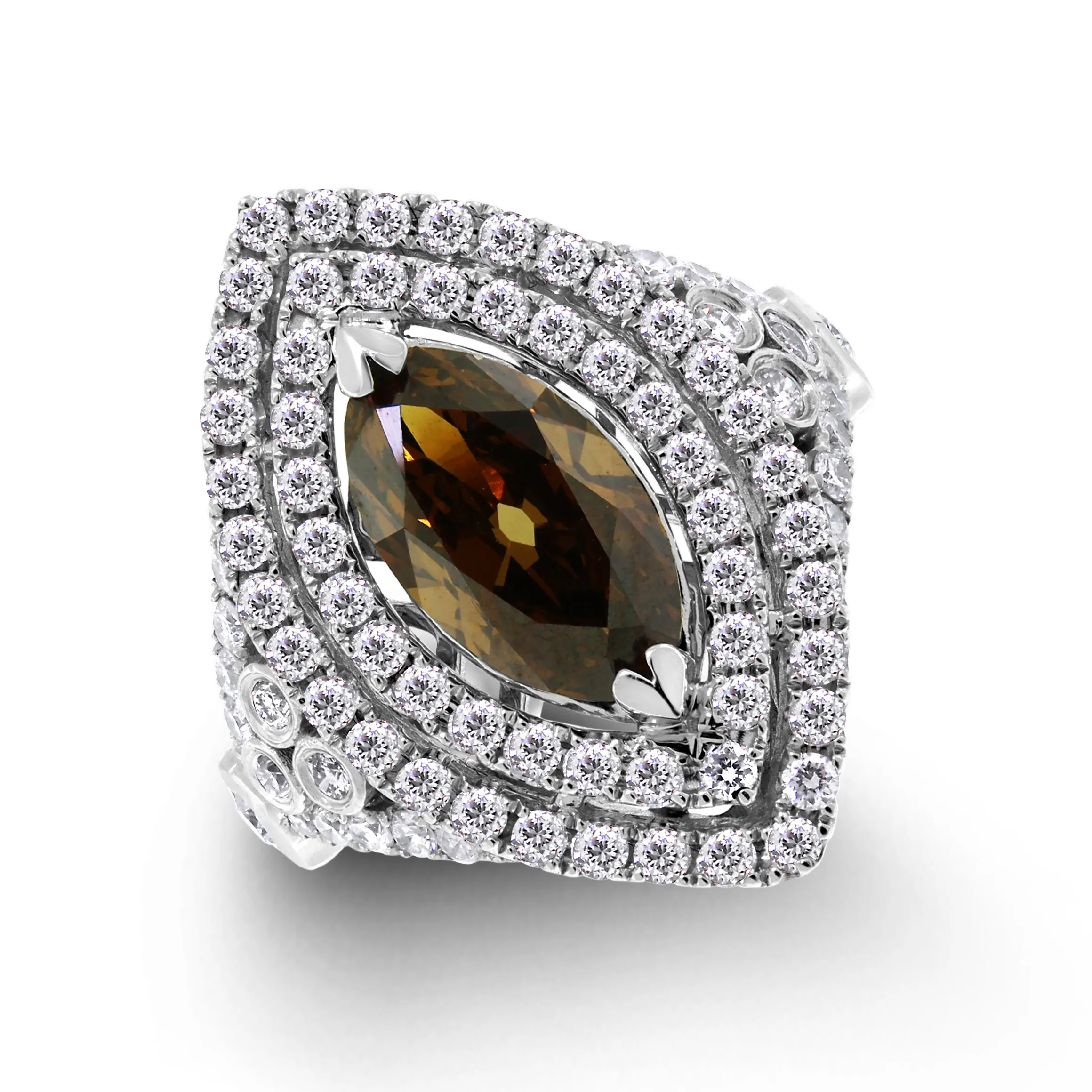 Chocola Diamond Ring (2.44 ct Oval Fancy Dark Orangey Brown VS1 GIA Diamond) in White Gold