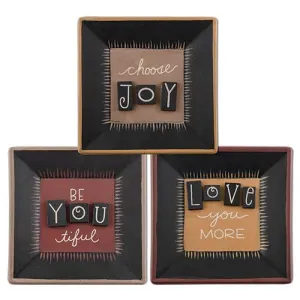 *Choose Joy Square Plate 3 Asstd.  (Pack of 2)