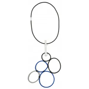 Christina Brampti Silver, Black, & Blue Circle Necklace