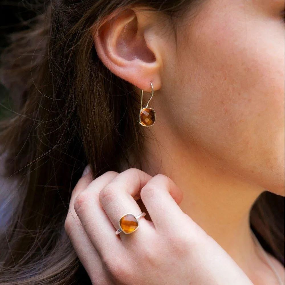 Citrine Earrings | Silver