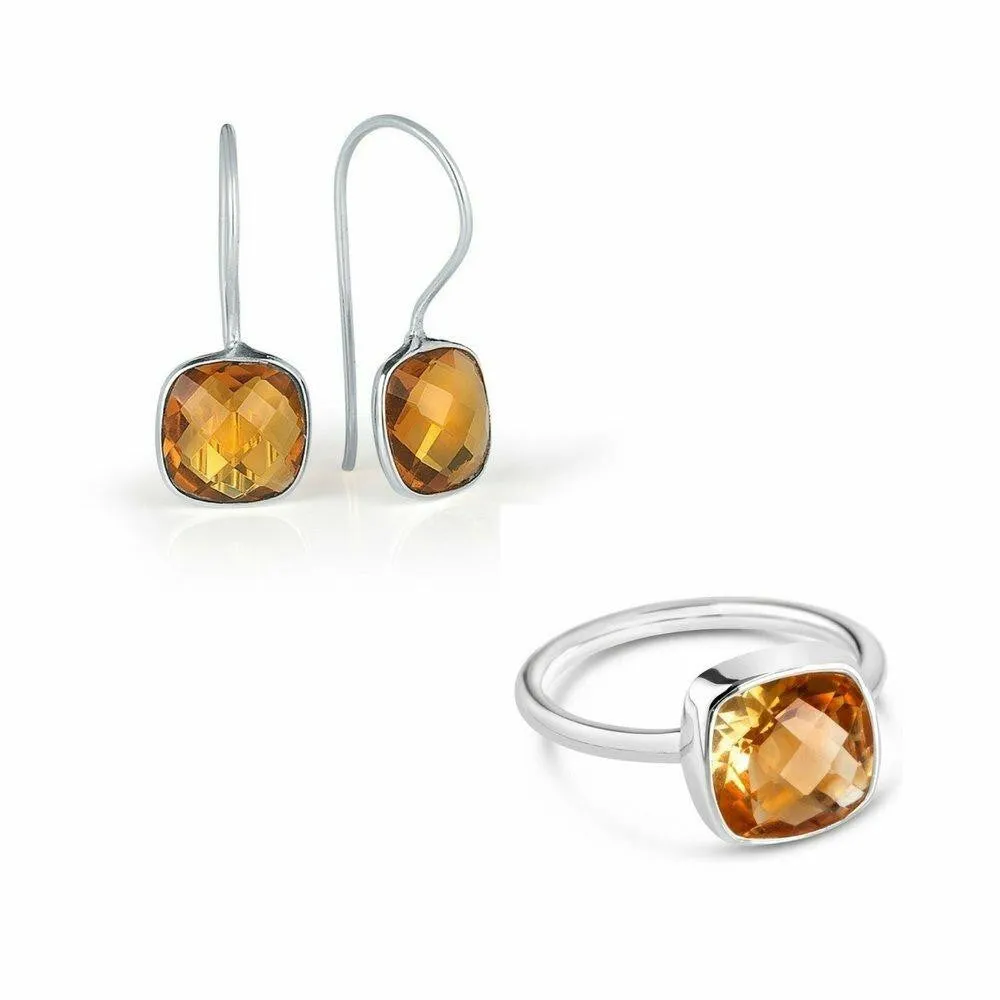 Citrine Earrings | Silver