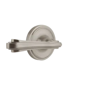 Classic Rosette with Fleur Lever in Satin Nickel