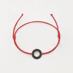 COLD BAY Mens Womens Buoy Charm String Friendship Bracelets Love His and Hers For Men and Women Matte Black Red