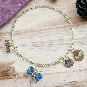 Dragonfly Hope Wish Dream bangle bracelet