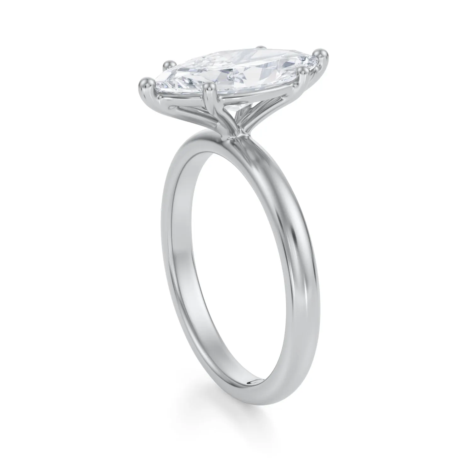 Engagement Ring - 3.00-Carat Marquis Brilliant Diamond Solitaire Engagement Ring