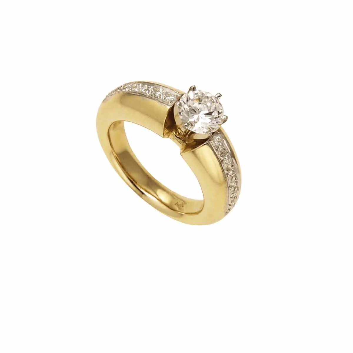 Engagement Ring in 18-Karat Yellow Gold Engagement Ring - "Solo"