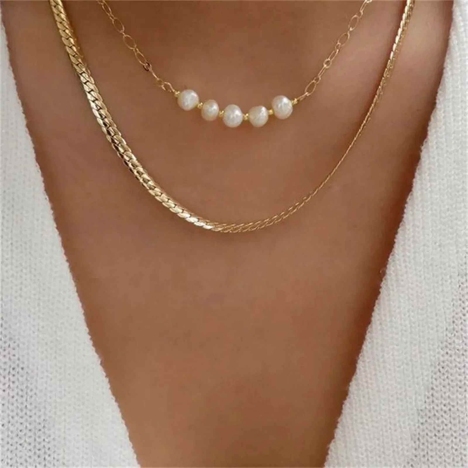 Faux Pearl Snake Necklaces Collection