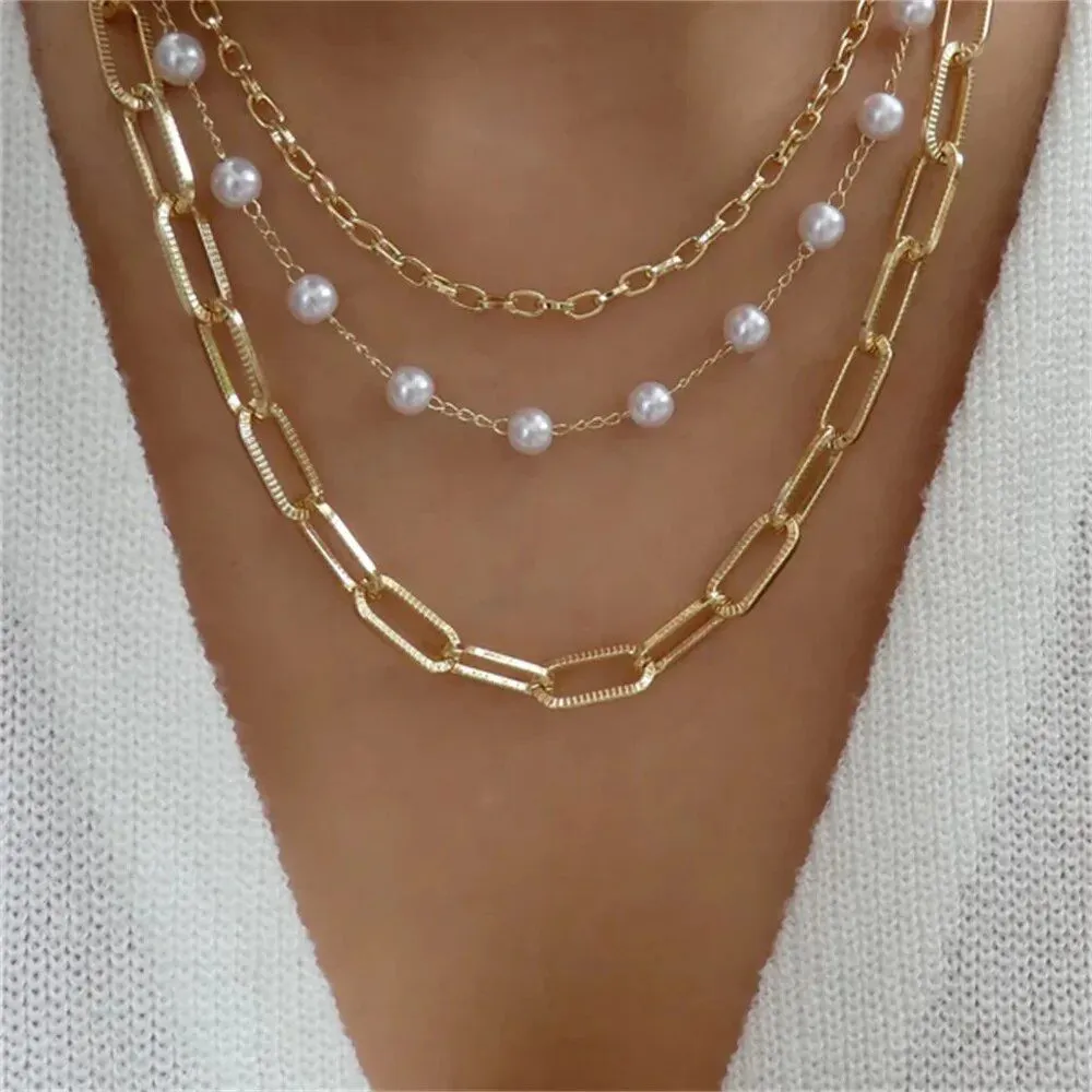 Faux Pearl Snake Necklaces Collection