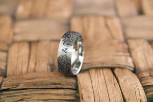 Fingerprint Ring | Mens Wedding Band, Couple Wedding Ring, Memorial Ring