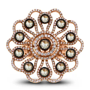 Flora Diamond Ring (2.11 ct Diamonds) in Rose Gold