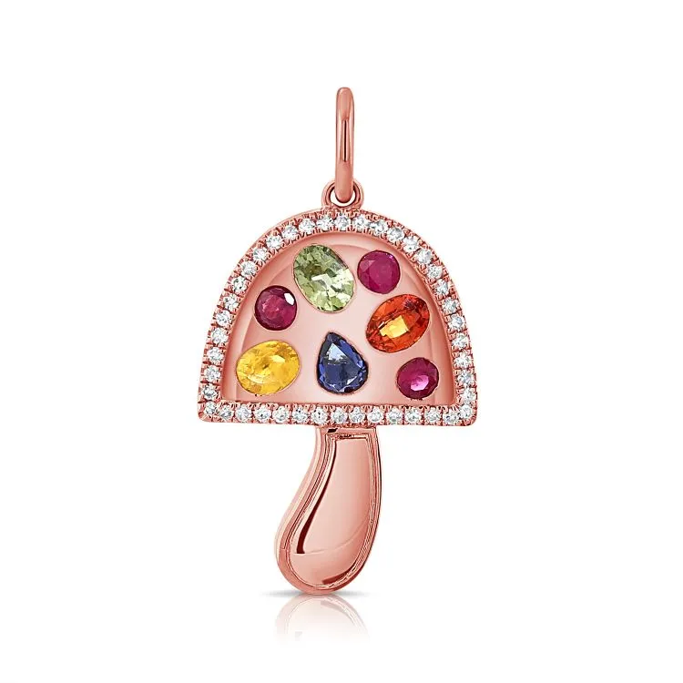 Gemstones Multi-Color Mushroom Charm