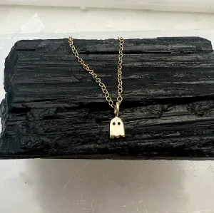 Ghost Layering Charm Necklace in Brass / Gold Fill