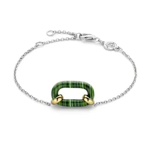 GOLD PLATED STERLING SILVER MALACHITE BRACELET