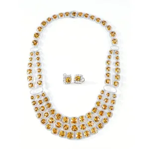 Grace to Glory - Citrine Gemstones and Diamonds Necklace